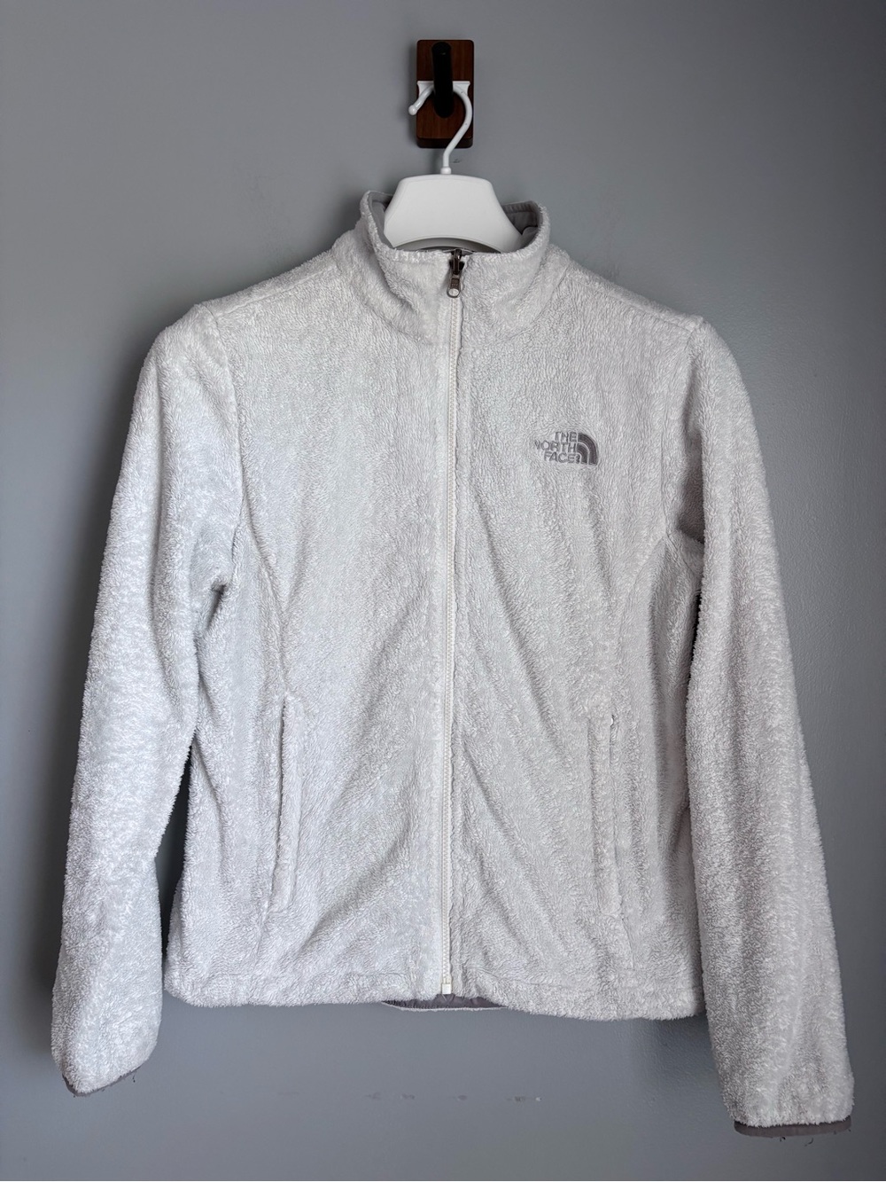 The North Face Womens Osito Fleece Jacket Off White Ivory Full Zip Size S/M